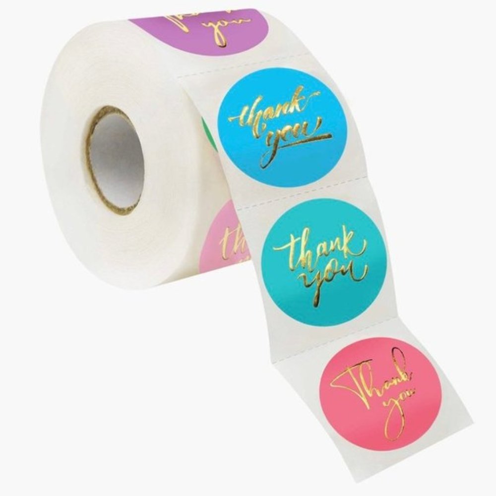 100 - 1.5\" Thank You Stickers